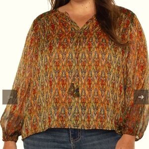 Liverpool Blouse Size 3x Beautiful Fall Colors NWOT